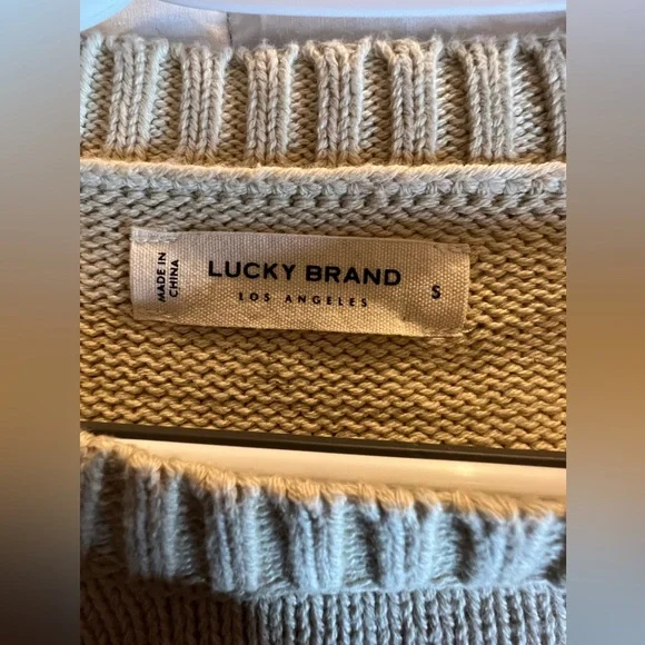 NWT Lucky Brand beige sweater. Women’s size small. 60% cotton 40% acrylic. - Picture 6 of 8